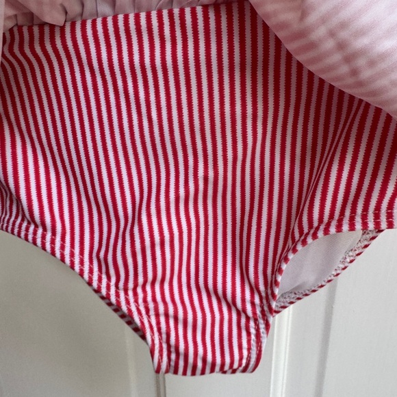 NWOT Marie Nicole 3T Girls Red and White Striped Bikini Bottom with Ruffles - Picture 2 of 4